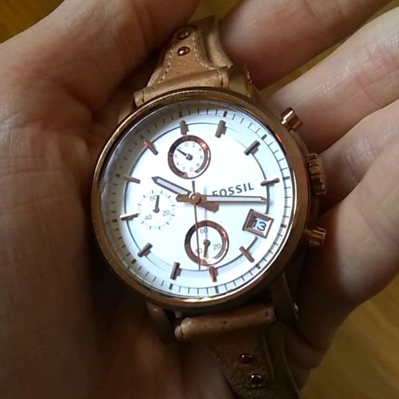 Fossil Accessories - Women's Fossil Military-Style Rosegold Watch